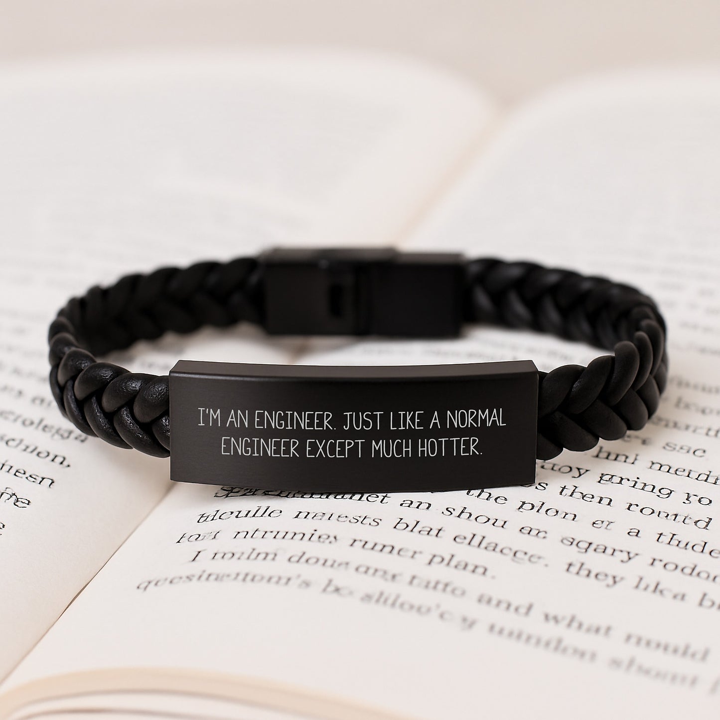 Unique Engineer Gifts for Him, Funny Interlaced Leather Bracelet Valentine's Unique Gifts from Sweetheart to Sweetheart, Husband to Wife, or Friends to Coworkers - 'I'm An Engineer' - Image 3