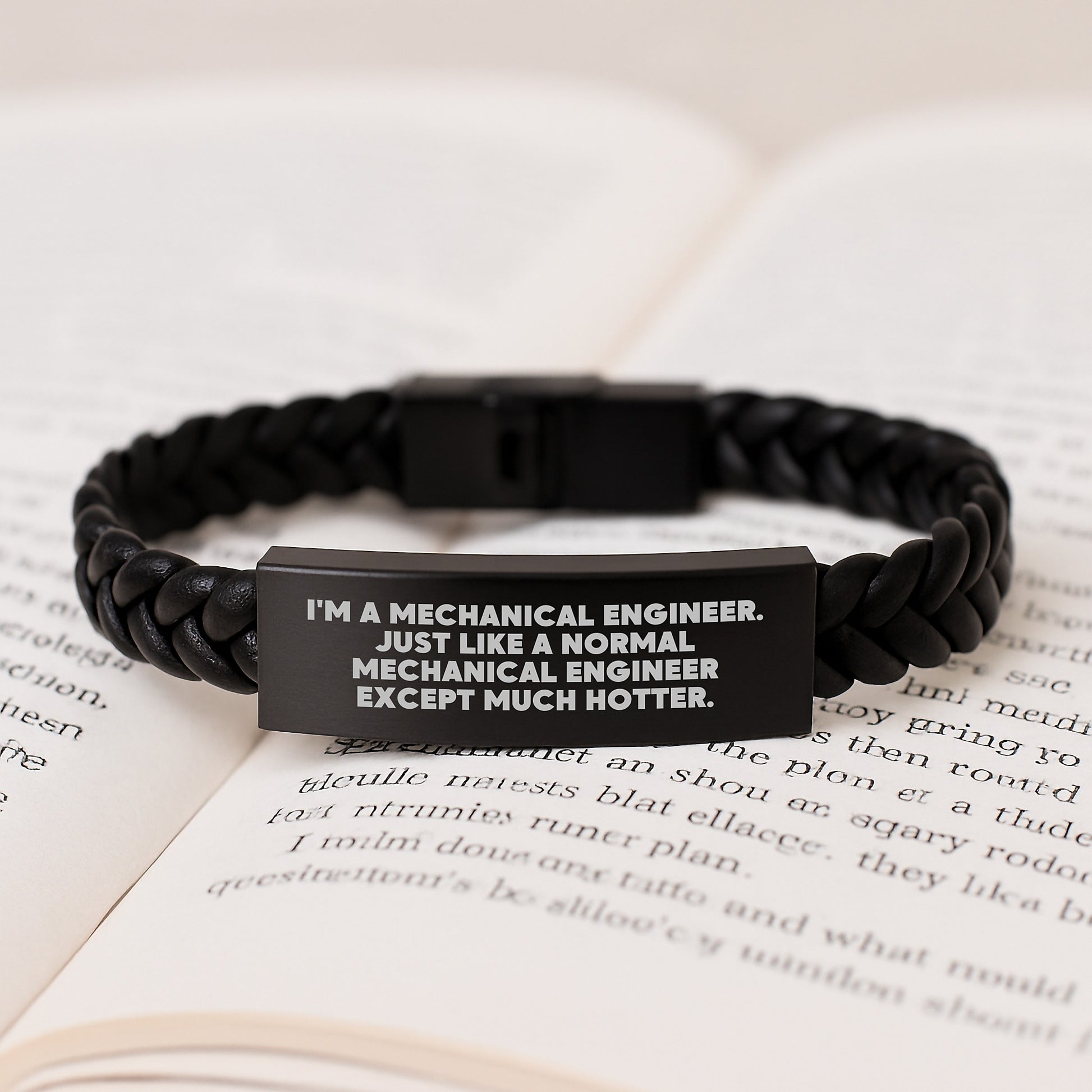 Funny Mechanical Engineer Gifts - Mother's Day Unique Interlaced Leather Bracelet for Men - Hot Mechanical Engineer Quote - Image 3