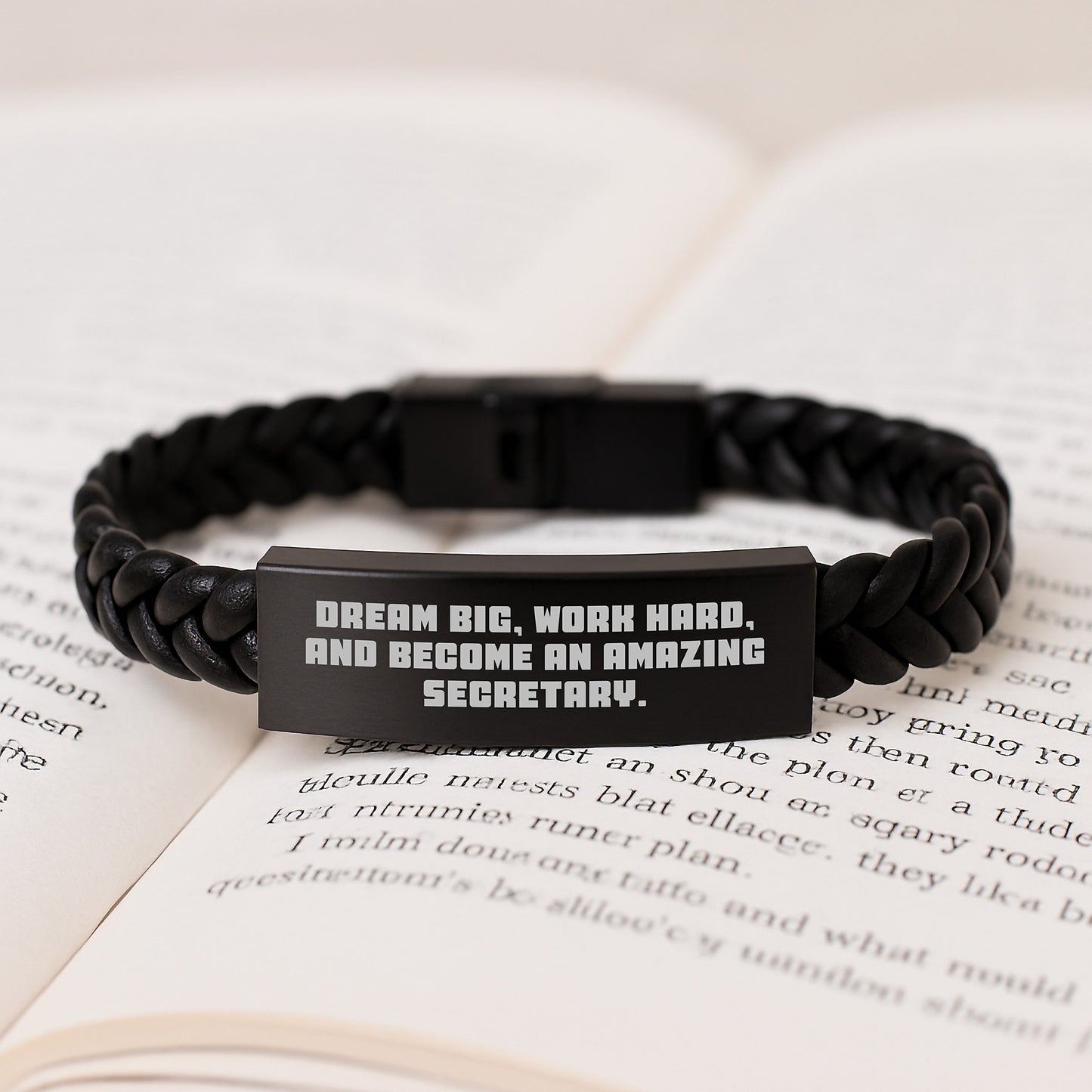 Dream Big Interlaced Leather Secretary Bracelet Gifts for Secretary - Inspirational Christmas Unique Gifts from Friends - Image 3