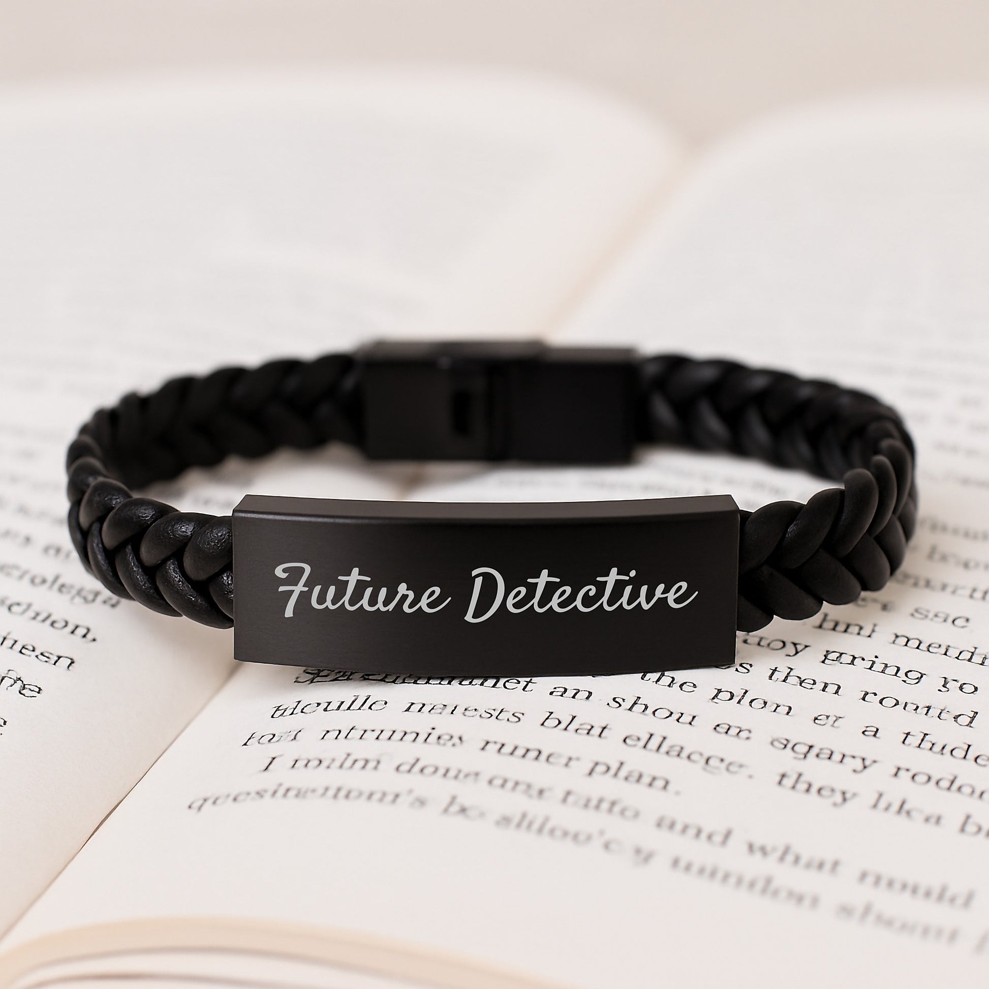 Detective's Future Quotes, Interlaced Leather Bracelte for Men, Gifts from Friends on Birthday, Future Detective's Inspiration - Image 3