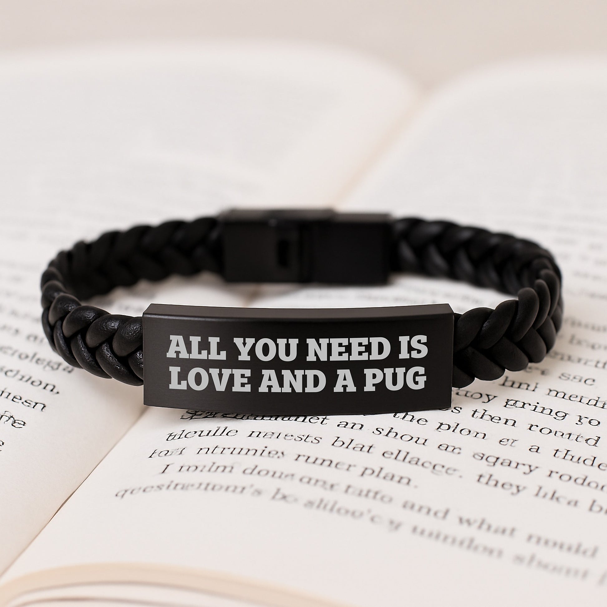 Pug Dog Lovers Unique Interlaced Leather Bracelet Gifts from Family and Friends for Christmas - Image 3