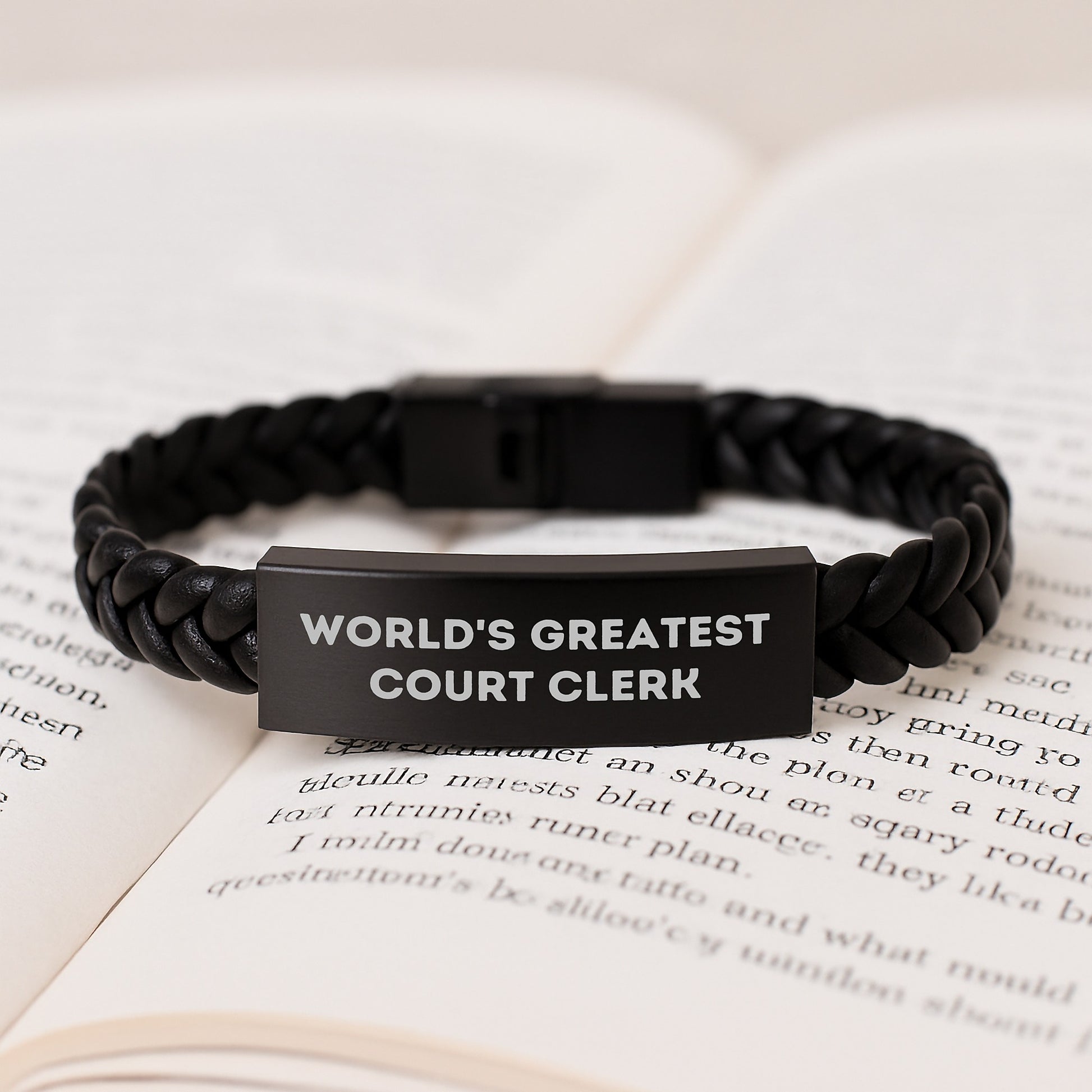 Court Clerk Keepsake Interlaced Leather Bracelet for Him Birthday Gift - Image 3