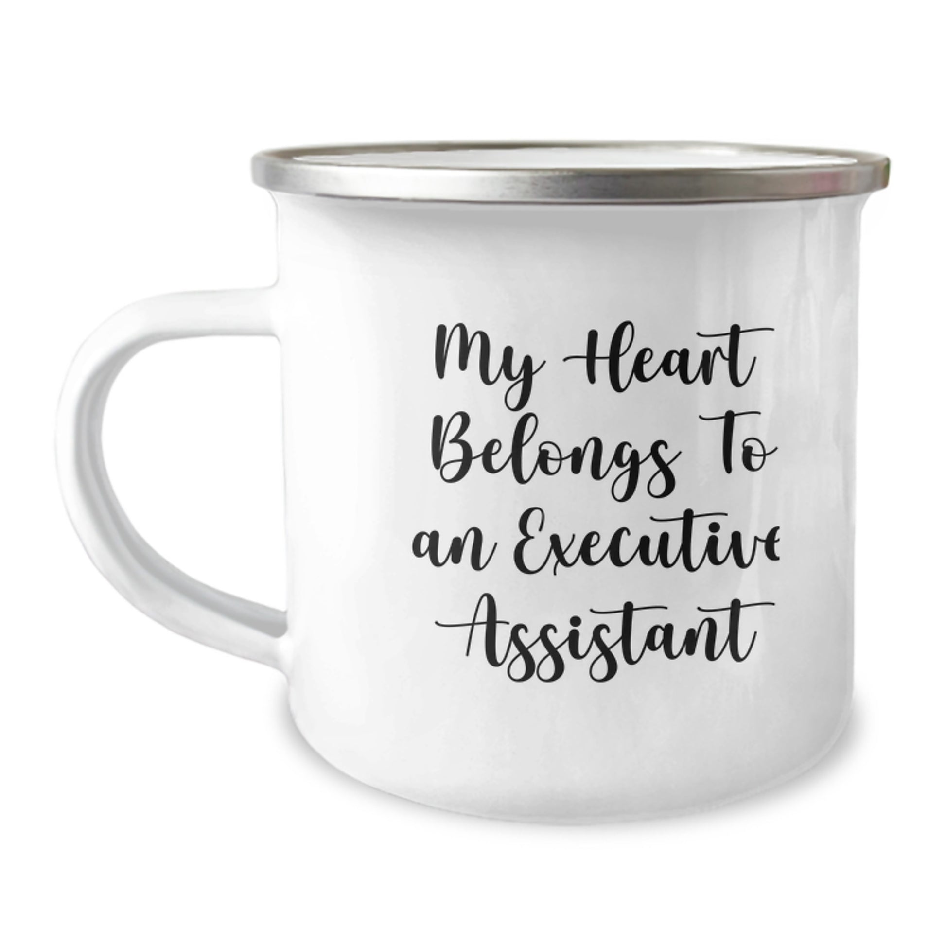 Funny Executive Assistant Gifts for Men from Friends - My Heart Belongs To An Executive Assistant Camping Mug, Perfect for Christmas Unique Gifts - Image 1