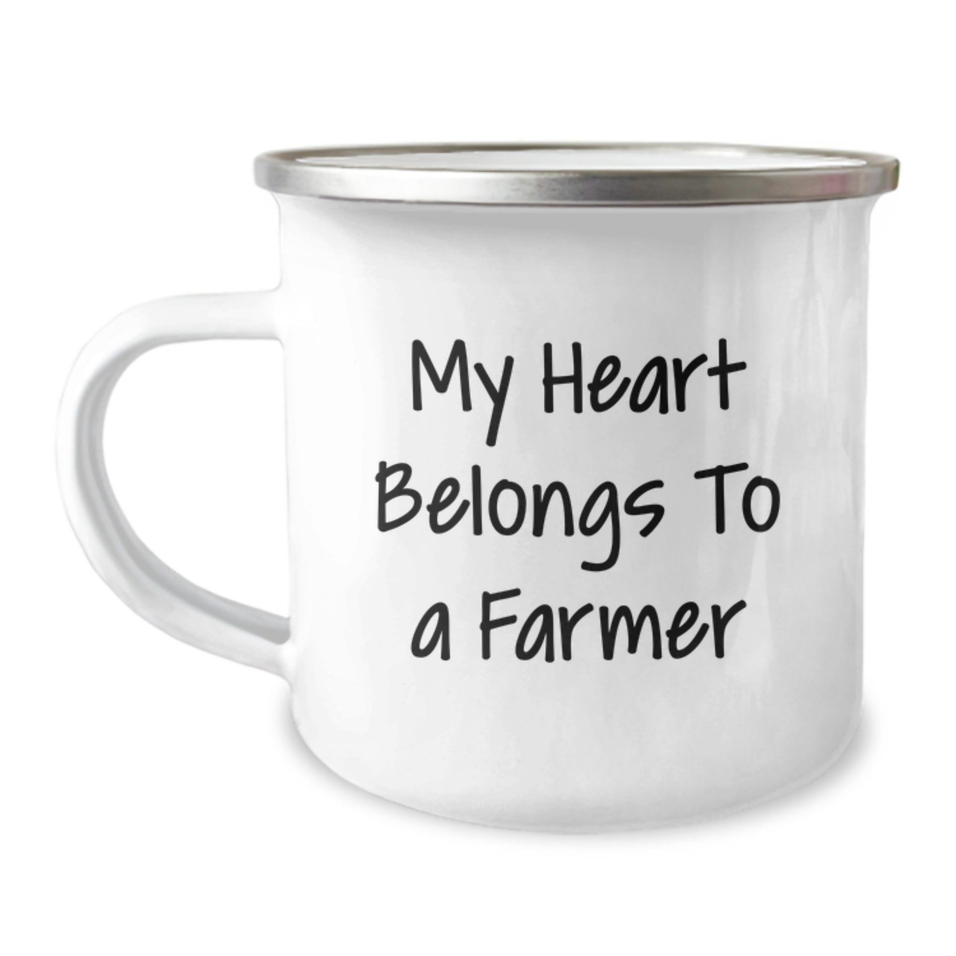 Funny Farmer Camping Mug, Unique Gifts for Farmers, My Heart Belongs To A Farmer, Christmas Unique Gifts from Friends and Family - Image 1