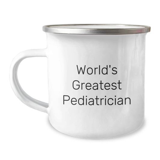 Greatest Pediatrician Christmas Unique Gifts from Friends and Family, Funny Quote Camping Mug for Men and Women, Stainless Steel with Enamel Finish - Image 1