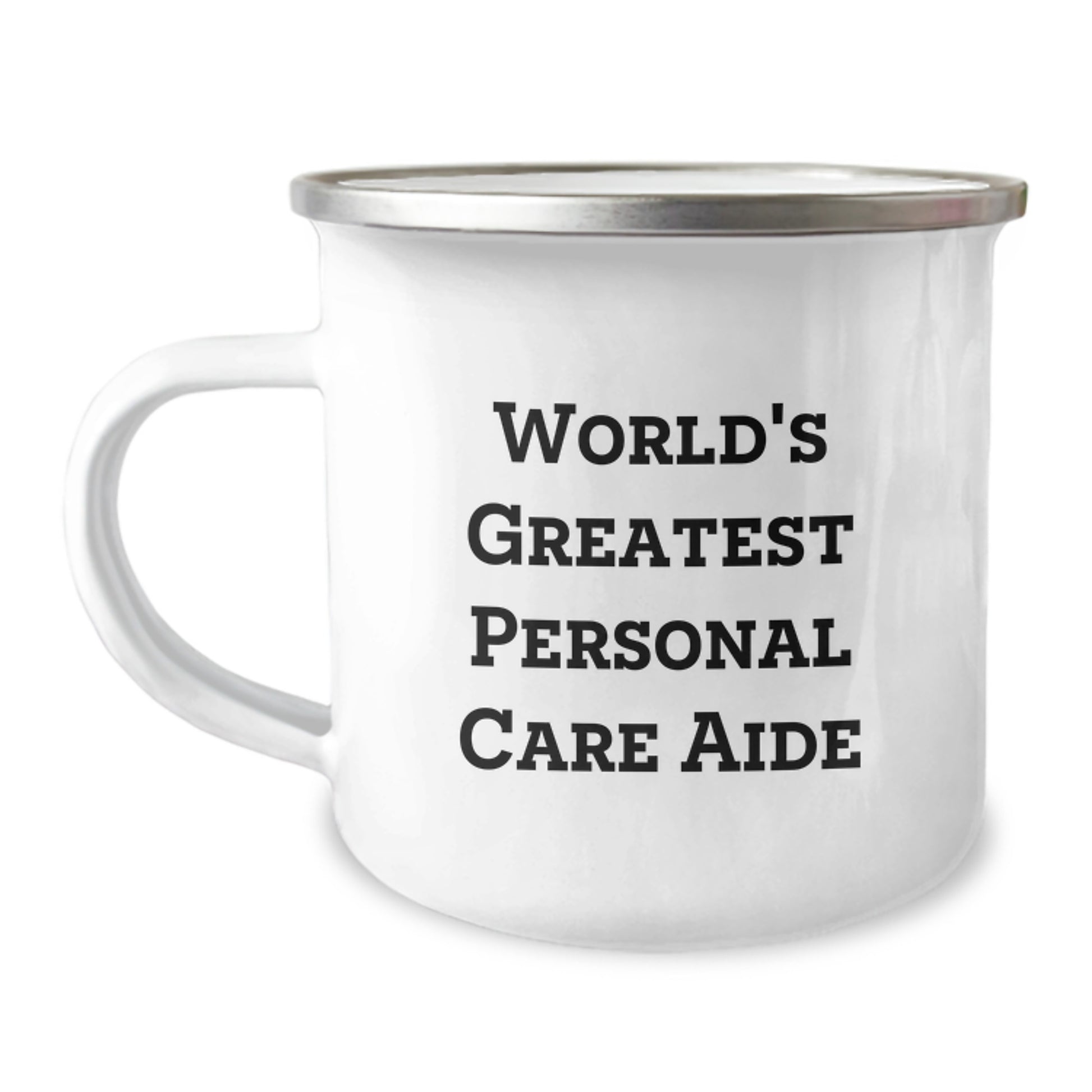 Funny Graduation Unique Gifts for Personal Care Aide from Friends - 'World's Greatest' Camping Mug, 12 oz Stainless Steel with Enamel Finish - Image 1