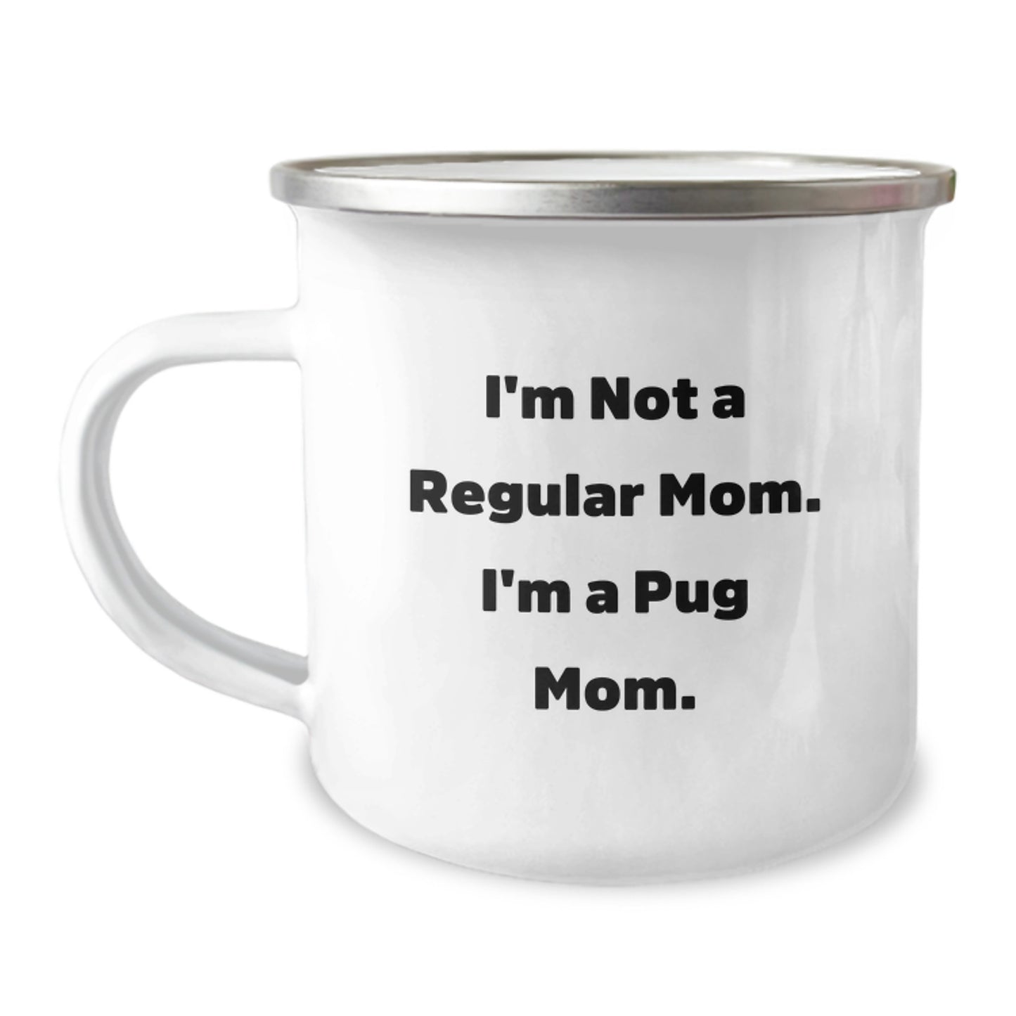 Funny Pug Mom Camping Mug Gifts from Friends and Family for Pug Dog Lovers, Perfect Graduation Unique Gifts - Image 1