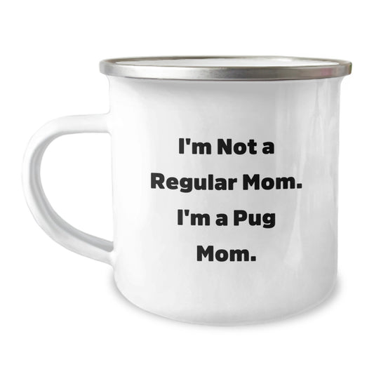 Funny Pug Mom Camping Mug Gifts from Friends and Family for Pug Dog Lovers, Perfect Graduation Unique Gifts - Image 1