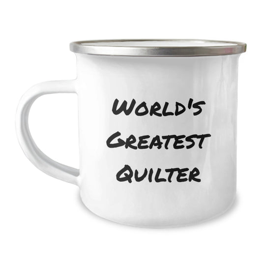 Funny Quilter Gifts from Family, World's Greatest Quilter Camping Mug, Perfect for Dad's Father's Day Unique Gifts - Image 1