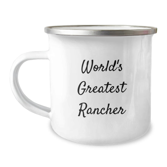 Funny Rancher Gifts for Men - Camping Mug, Unique Birthday Unique Gifts from Friends for World's Greatest Rancher - Image 1