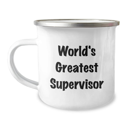 Funny World's Greatest Supervisor Gifts for Men Birthday Unique Gifts from Family Friends Coworkers to Supervisor Camping Mug - Image 1
