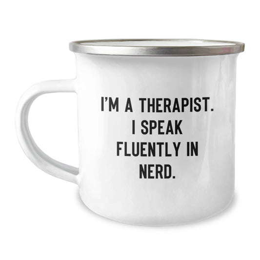 Therapist Funny Quote Gifts from Friends to Therapist Graduation Unique Camping Mug - Image 1