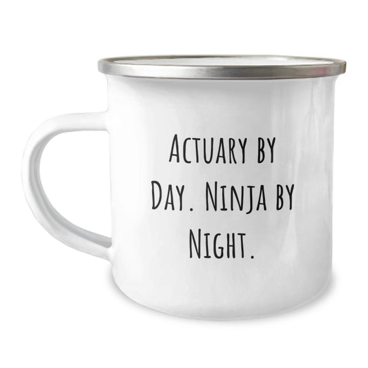 Funny Actuary Gifts for Men, Actuary By Day. Ninja By Night. Camping Mug for Christmas Unique Gifts from Friends - Image 1