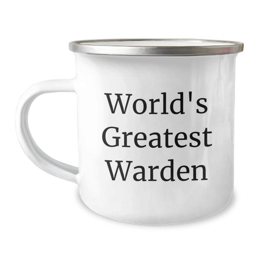 Funny World's Greatest Warden Gifts from Men to Warden Friends - Unique Camping Mug for Christmas Unique Gifts - Image 1