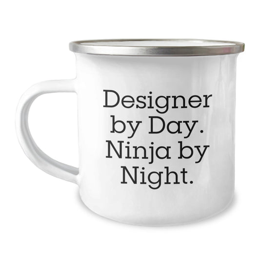 Designer By Day Ninja By Night Camping Mug Funny Graduation Gifts for Designer Friends - Image 1