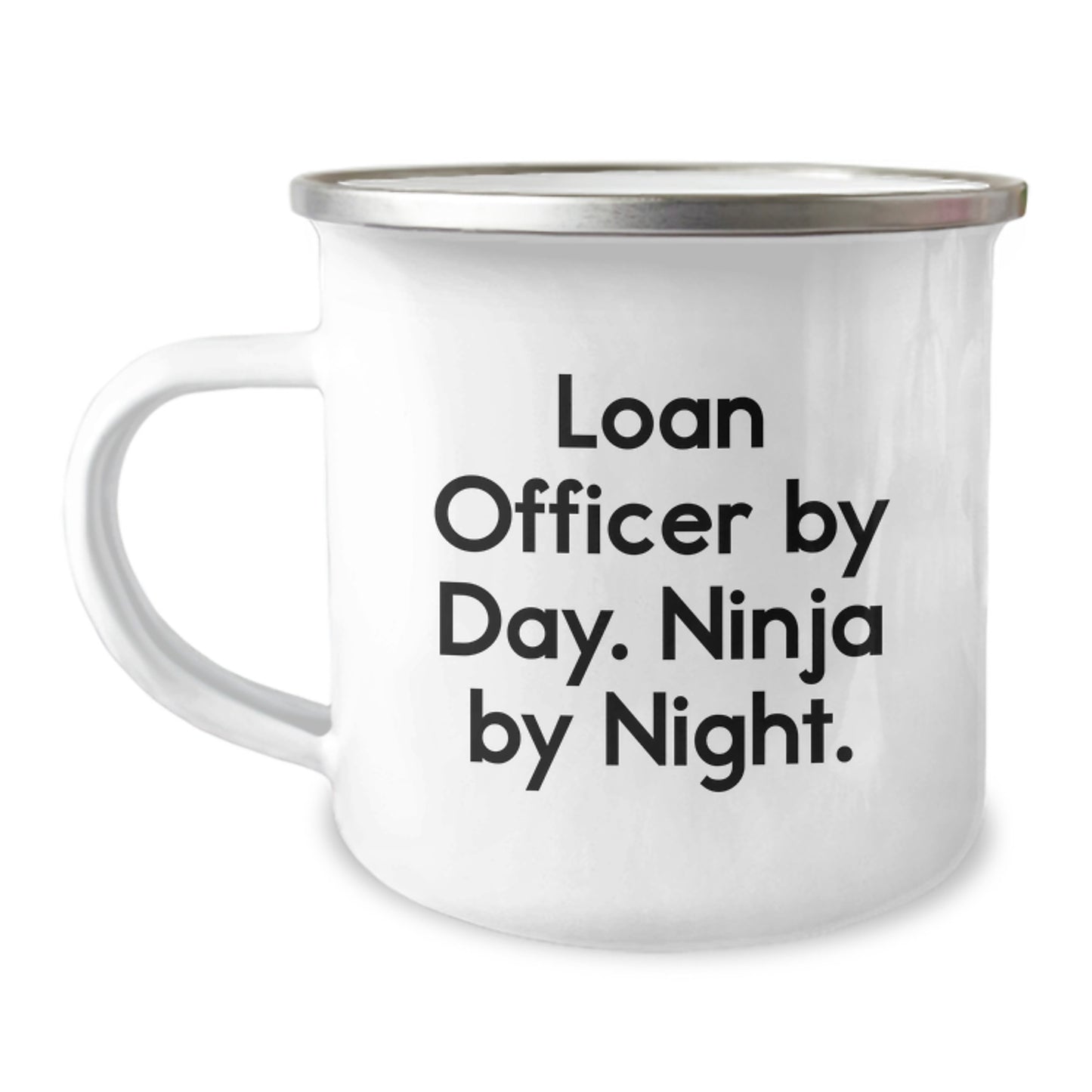 Funny Loan Officer Gifts from Family, Christmas Unique Mugs for Loan Officer By Day. Ninja By Night., Stainless Steel Camping Mugs - Image 1