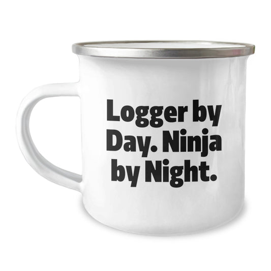 Funny Logger Gifts from Friends, Logger By Day. Ninja By Night. Camping Mug for Graduation Unique Gifts for Logger Men - Image 1