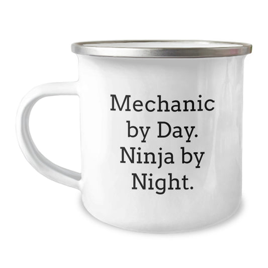 Funny Mechanic Gifts for Mechanic Men from Mechanic Friends - Camping Mug, Mechanic By Day. Ninja By Night. - Unique Christmas Unique Gifts for Men, Husband, Sweetheart - Image 1