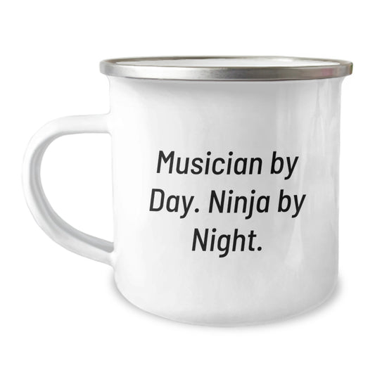Funny Musician Gifts from Friends, Musician By Day Ninja By Night Camping Mug for Musician Lover, Unique Graduation Gifts for Musician Men - Image 1