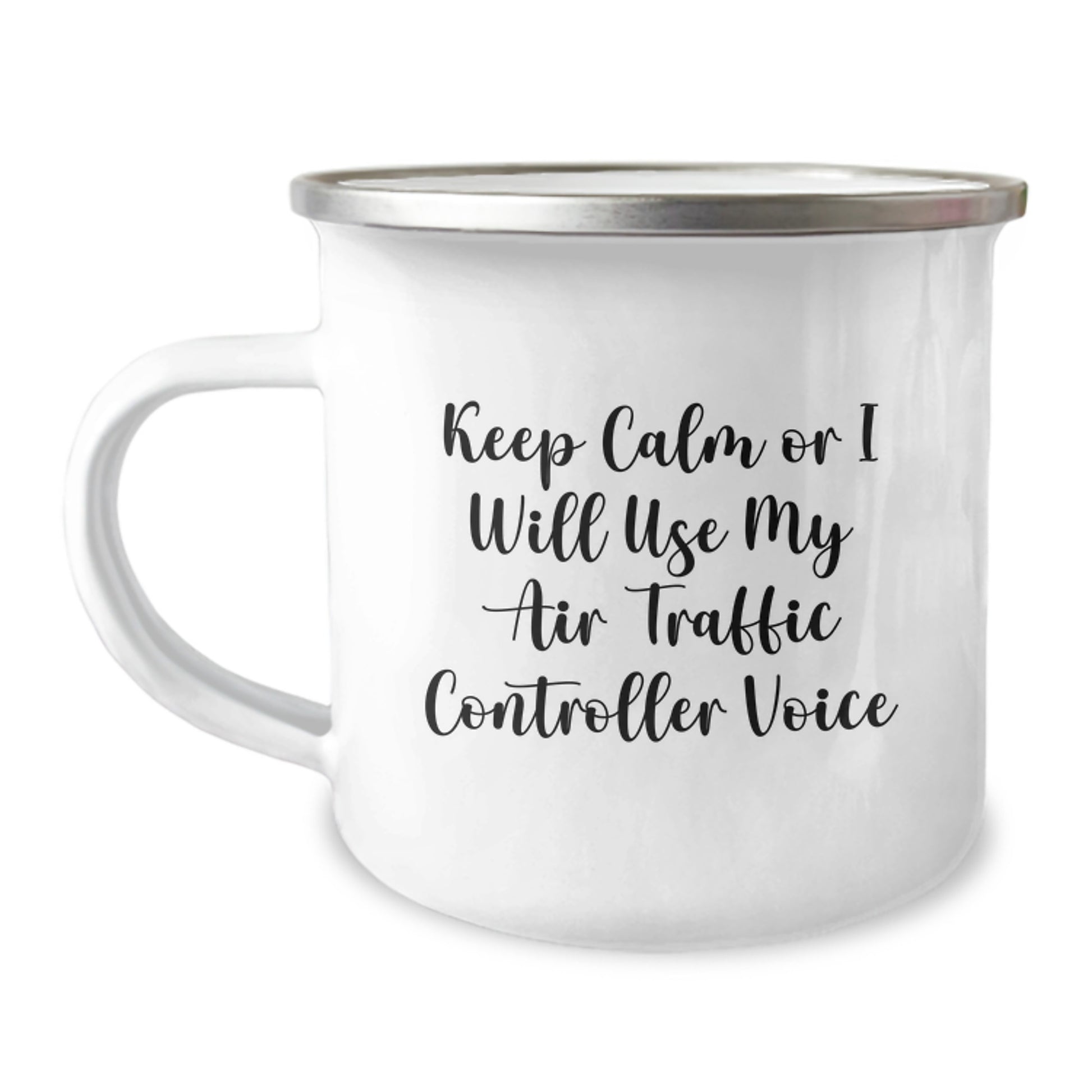 Funny Gifts from Air Traffic Controller Lovers for Mom - Keep Calm or I'll Use My Air Traffic Controller Voice Camping Mug, Perfect Air Traffic Controller Mom Gifts for Mother's Day - Image 1