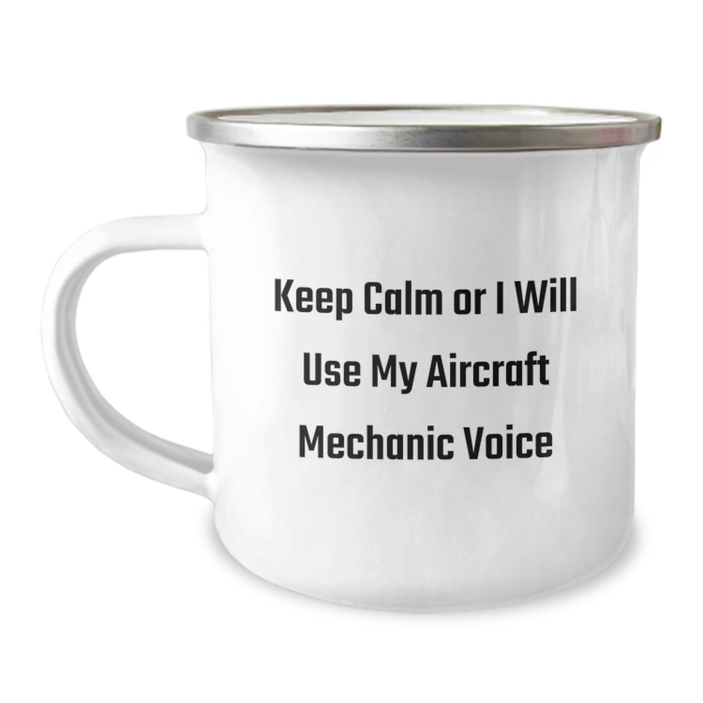 Funny Aircraft Mechanic Gifts from Friends - Keep Calm Or I Will Use My Aircraft Mechanic Voice - Perfect Valentine's Unique Gifts for Aircraft Mechanic Men - Image 1