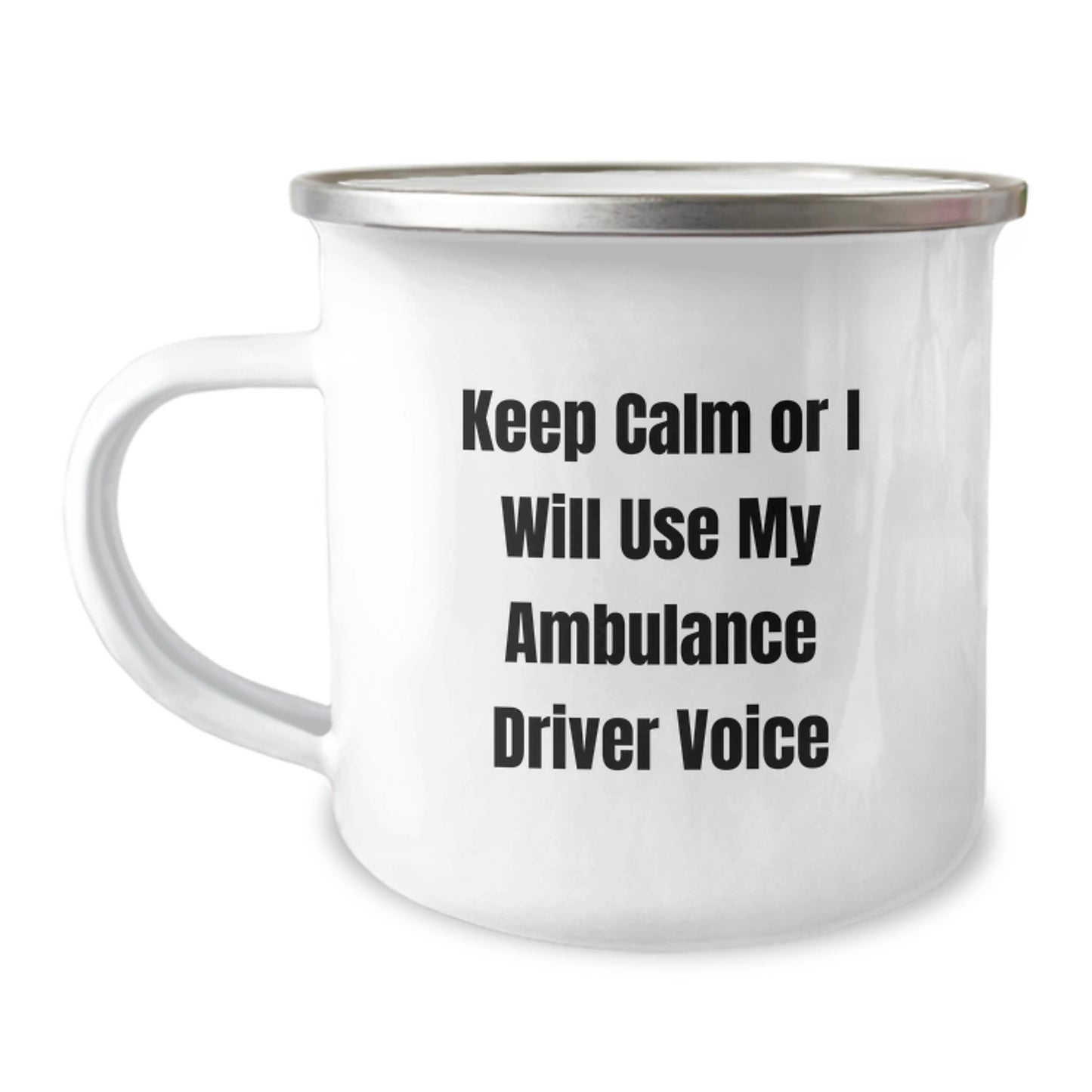 Funny Ambulance Driver Gifts from Friends for Ambulance Driver - Keep Calm Or I Will Use My Ambulance Driver Voice Christmas Unique Mugs for Ambulance Driver - Image 1