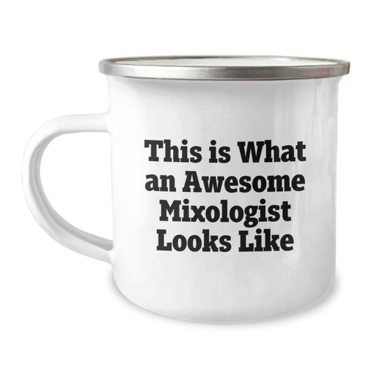 Funny Mixologist Gifts for Men from Family - This Is What An Awesome Mixologist Looks Like Camping Mug - Image 1