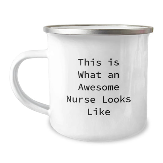 Funny Gifts from Friends and Family for Awesome Nurses - This Is What An Awesome Nurse Looks Like Camping Mug for Nurse Graduation Unique Gifts - Image 1