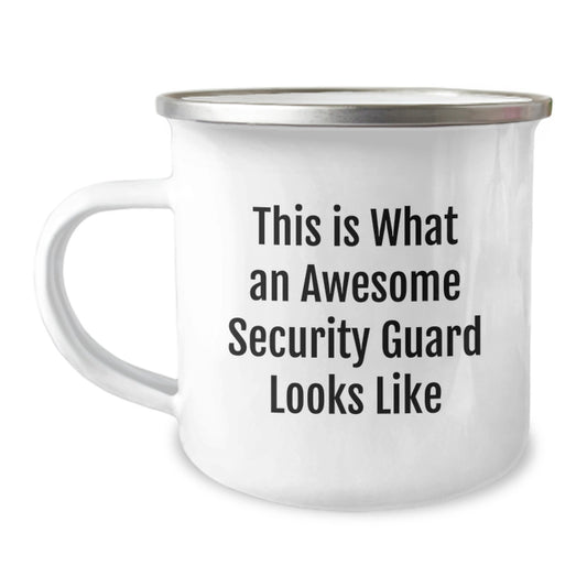 Funny Security Guard Gifts from Friends, for Men, on Birthday, with Camping Mug - This Is What An Awesome Security Guard Looks Like - Image 1