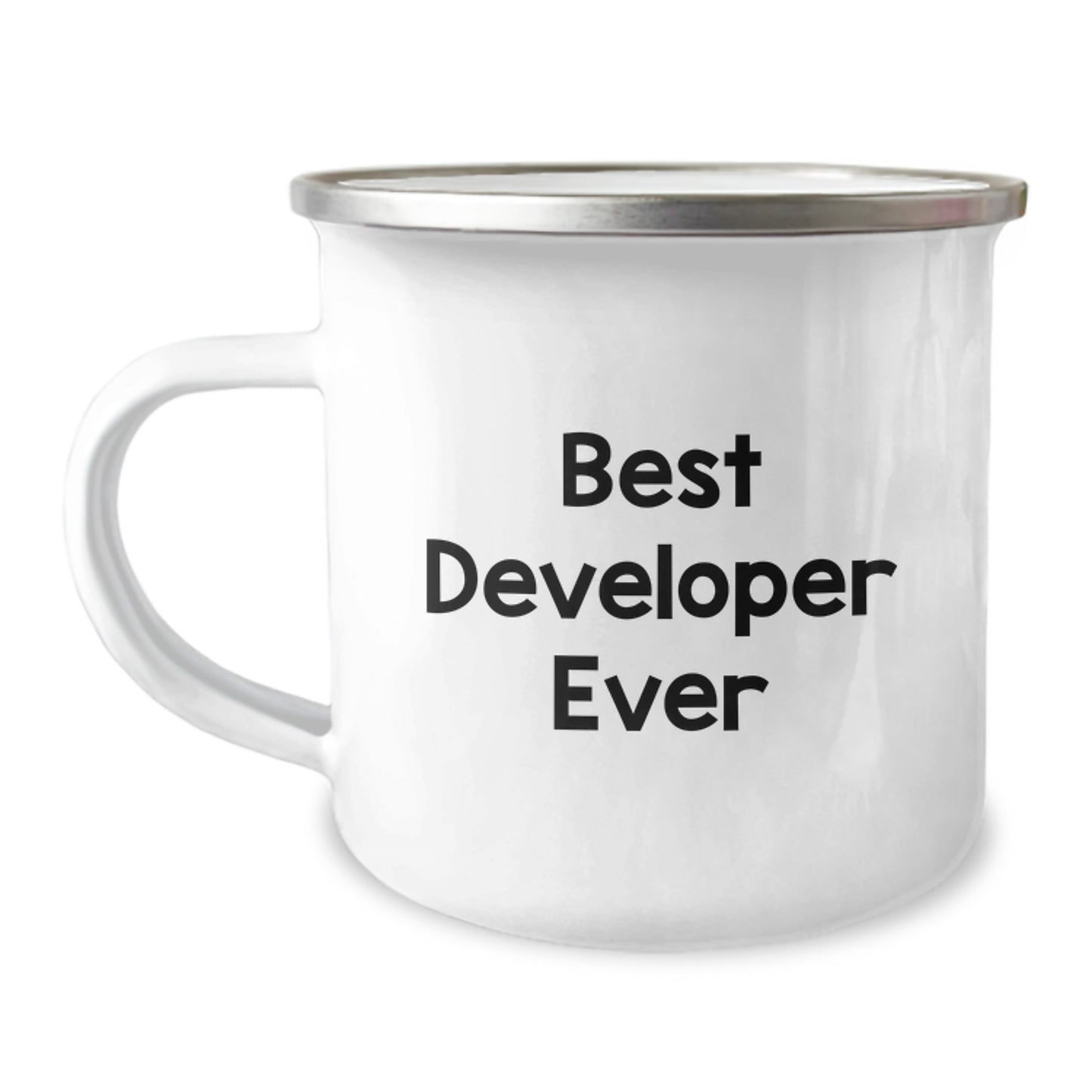 Funny Developer Gifts from Friends for Best Developer Ever Graduation Unique Gifts, Camping Mug for Men, Cute Quote, 12 oz Stainless Steel with Enamel Finish - Image 1