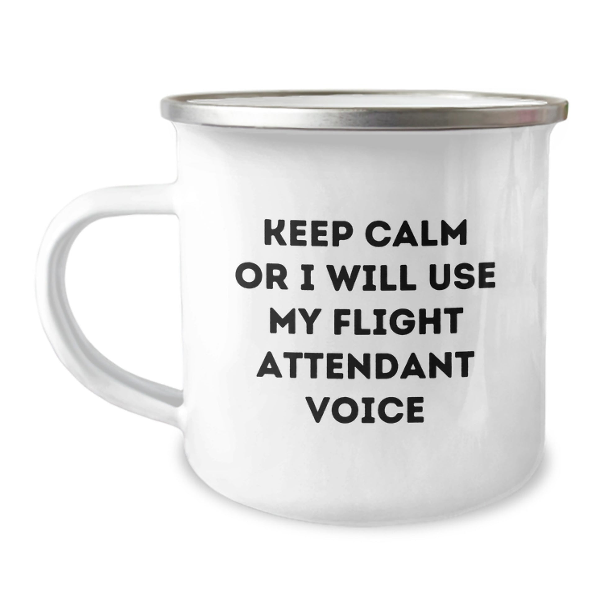 Funny Flight Attendant Gifts, Keep Calm Or I Will Use My Flight Attendant Voice Mugs for Flight Attendant Friends and Family, Christmas Unique - Image 1