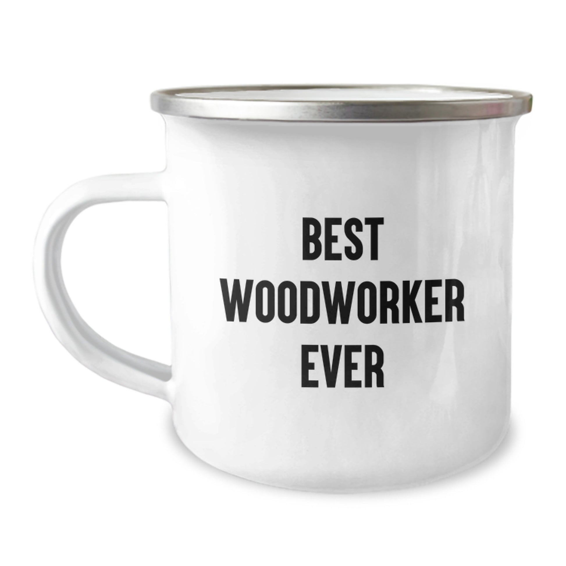 Woodworker Gifts from Men - Best Woodworker Ever Funny Camping Mug for Birthday, 12 oz Stainless Steel with Enamel Finish - Image 1
