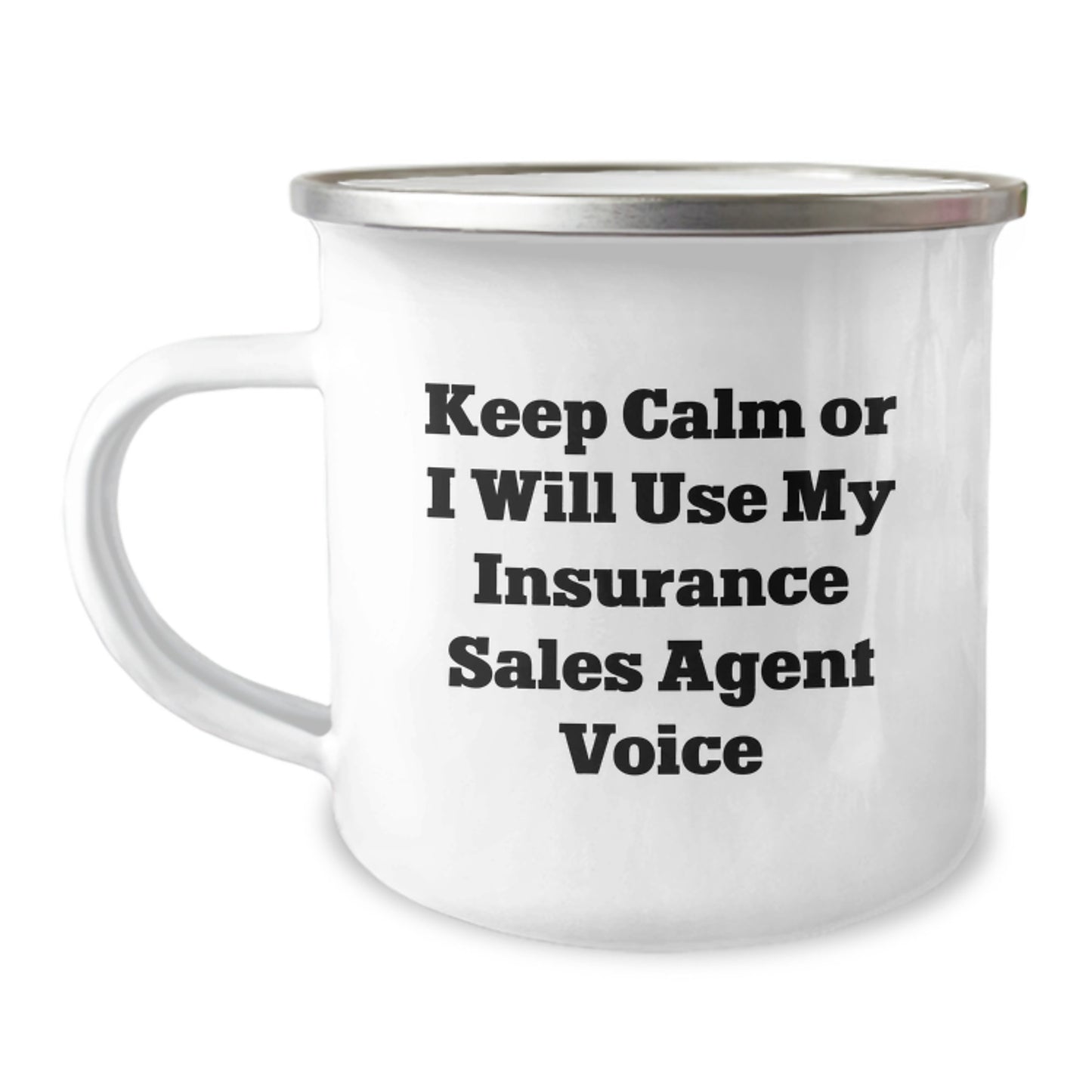 Funny Insurance Sales Agent Gifts from Men, Keep Calm Or I Will Use My Insurance Sales Agent Voice Christmas Unique Mugs for Insurance Sales Agent Friends - Image 1