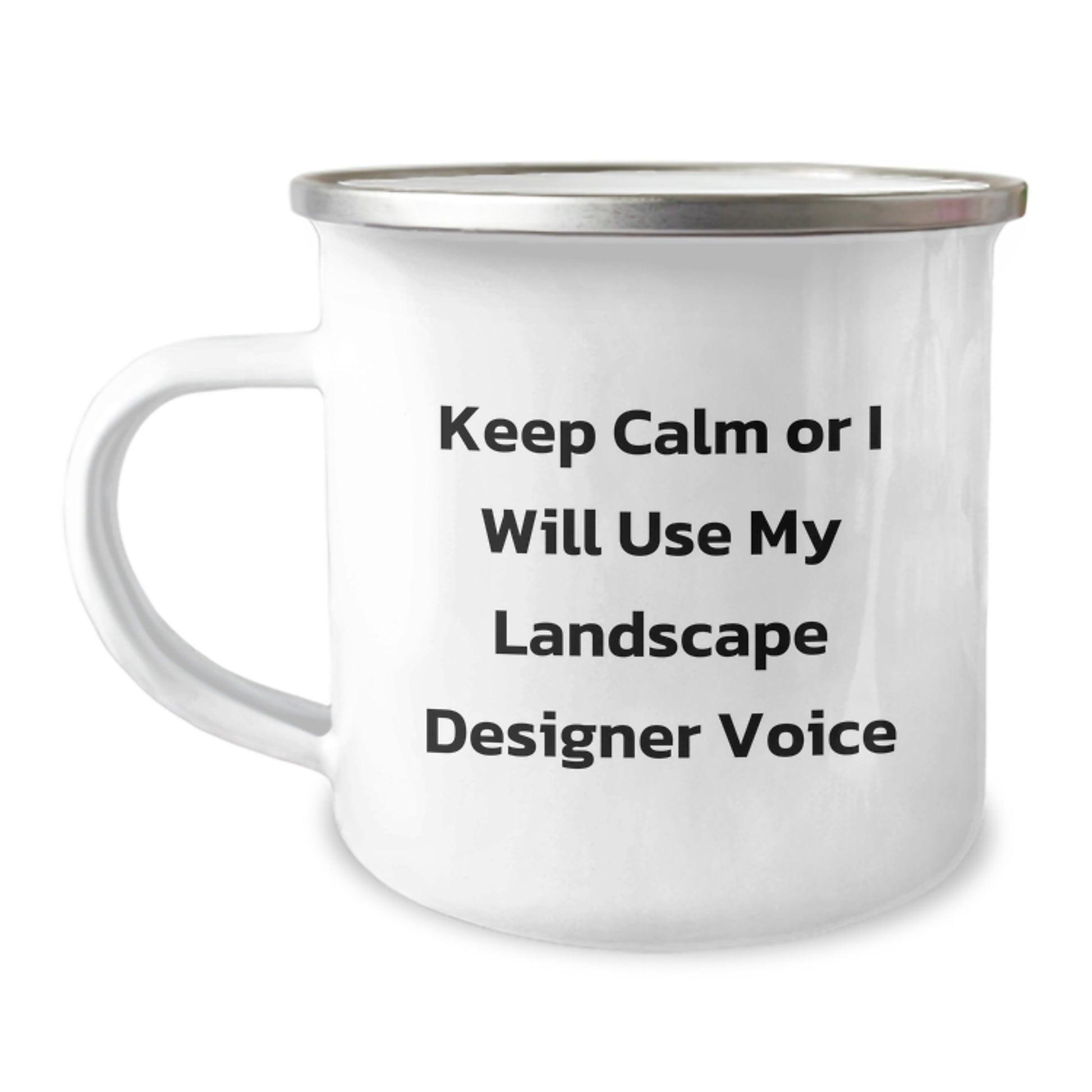 Funny Landscape Designer Gifts from Friends for Men and Women Christmas Unique Presents Camping Mug Keep Calm Or I Will Use My Landscape Designer Voice - Image 1