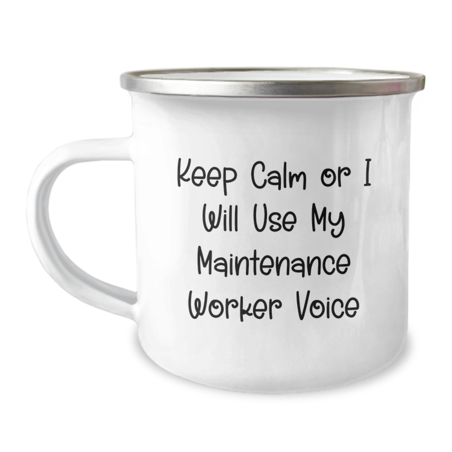 Funny Maintenance Worker Gifts from Men to Maintenance Worker - Keep Calm Or I Will Use My Maintenance Worker Voice Camping Mug for Mother's Day Unique Gifts - Image 1