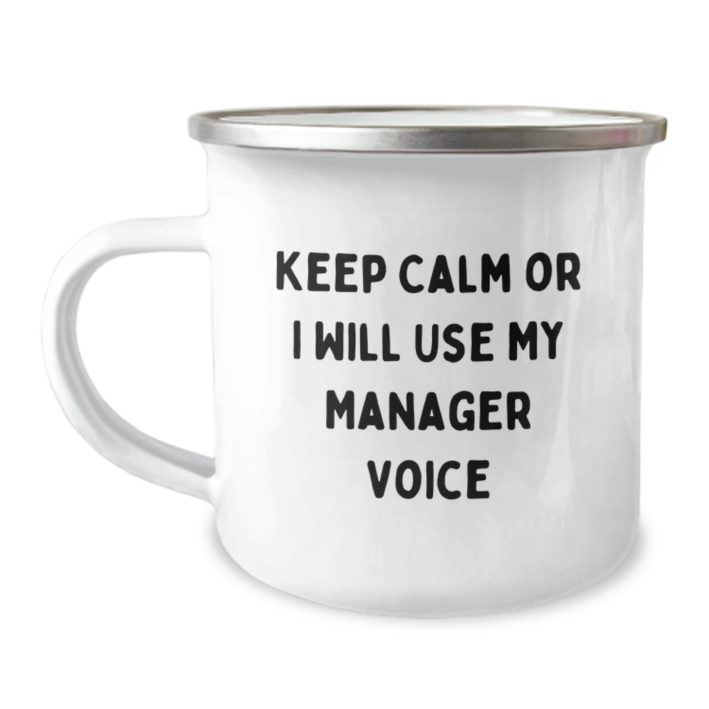 Funny Manager Gifts for Coworkers or Family, Christmas Unique Office Mugs, Camping Mug Quote 'Keep Calm Or I Will Use My Manager Voice' - Image 1