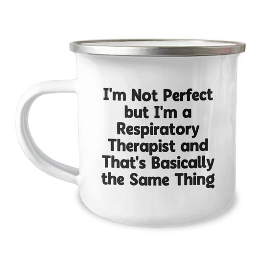 Respiratory Therapist Gifts, Funny Quote Mug, Gifts from Friends to Respiratory Therapist, 12 oz Stainless Steel Camping Mug, Perfect Graduation Unique Gifts for Respiratory Therapist - Image 1