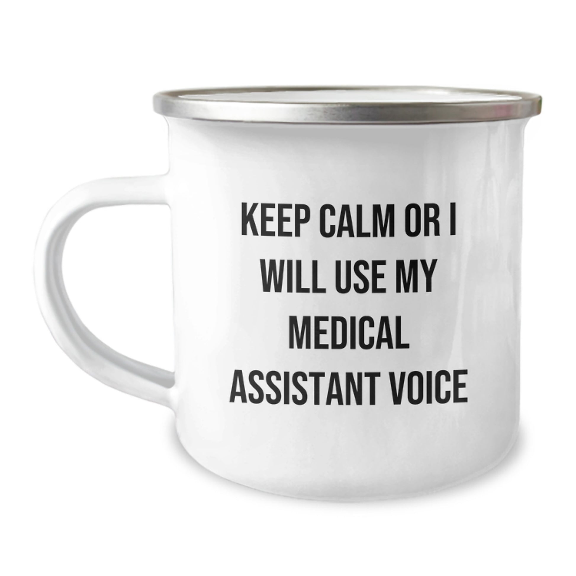 Funny Medical Assistant Gifts for Men, Keep Calm Or I Will Use My Medical Assistant Voice Christmas Unique Mugs from Friends - Image 1