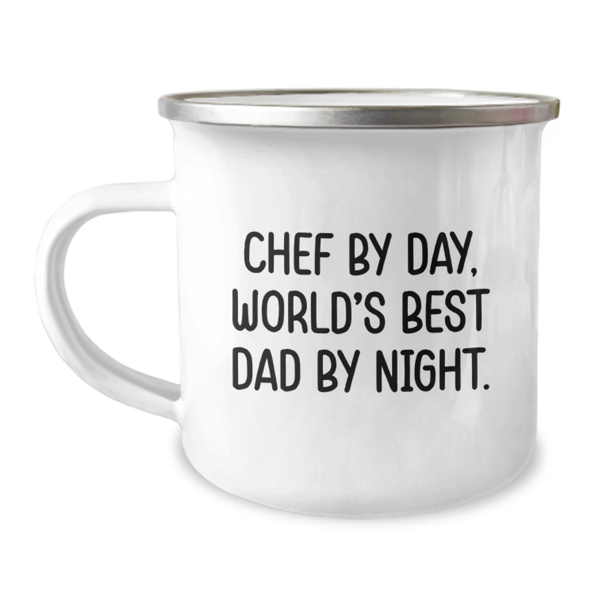 Funny Chef Gifts from Dad, Birthday Unique Gifts for Chef, Camping Mug with 'Chef By Day, World's Best Dad By Night.', Perfect for Men, Women, Friends, Coworkers, Family - Image 1