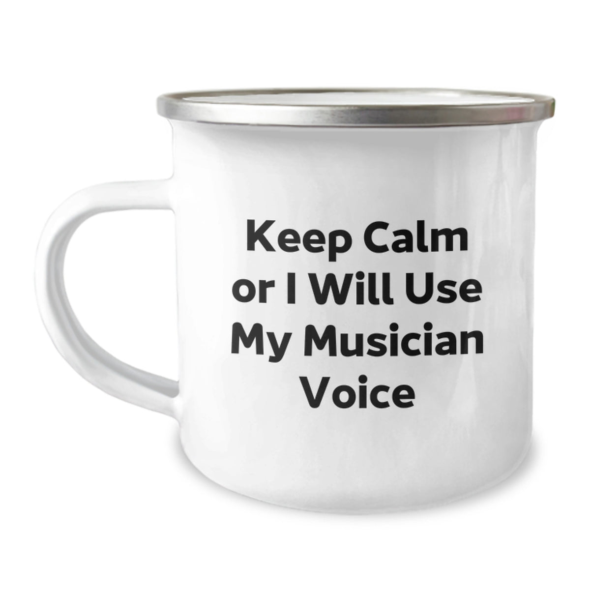 Funny Musician Gifts from Friends, Christmas Unique Musician Mugs, 'Keep Calm Or I Will Use My Musician Voice', Camping Mug for Musician Men - Image 1