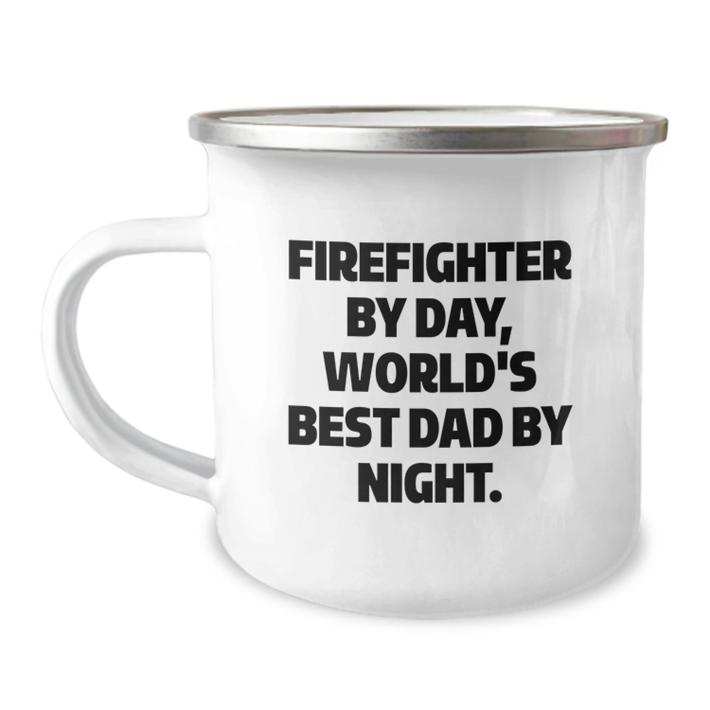 Firefighter Gifts from Family, Funny Firefighter By Day World's Best Dad, Camping Mug for Birthday - Image 1