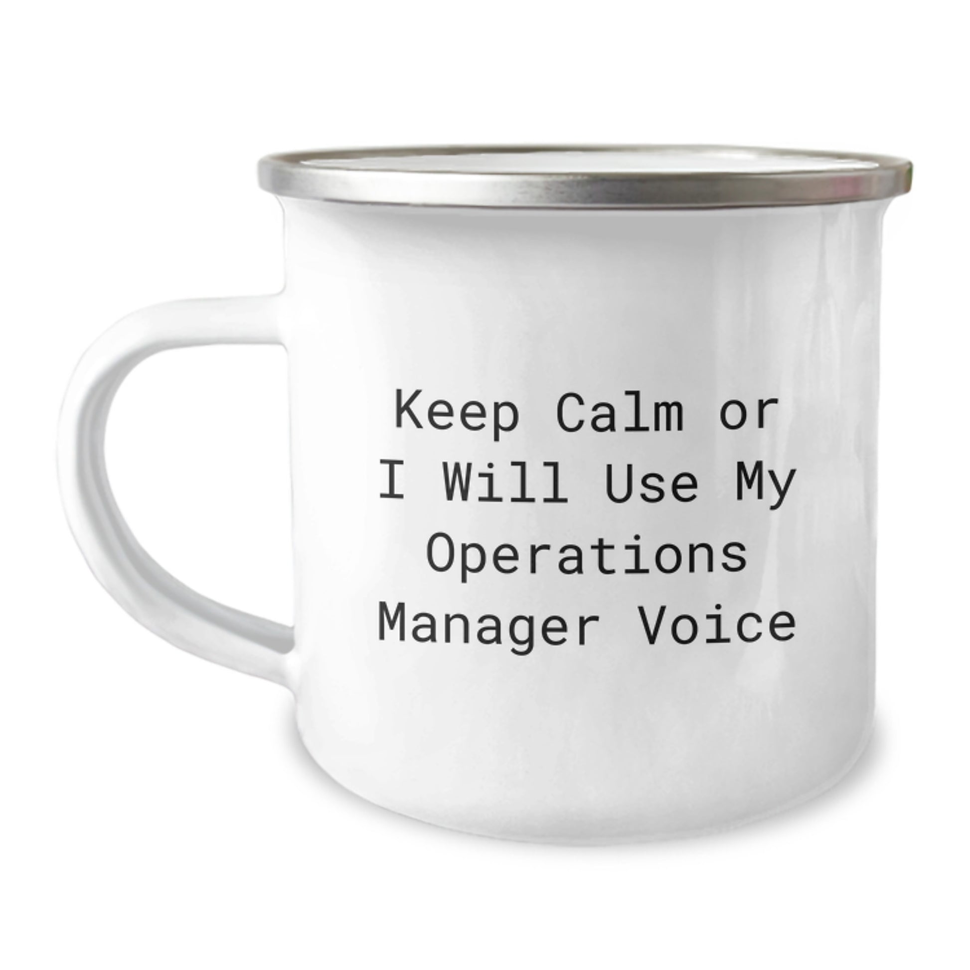 Funny Operations Manager Gifts from Men to Operations Manager Mom on Mother's Day, Camping Mug with Keep Calm Or I Will Use My Operations Manager Voice, Unique Gift Ideas for Men and Women - Image 1