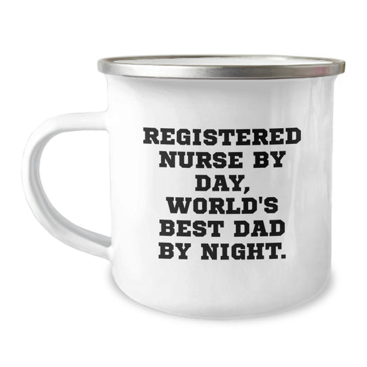 Registered Nurse Gifts from Family, Funny Camping Mug for Registered Nurse Dad, World's Best Dad Christmas Unique Gifts - Image 1