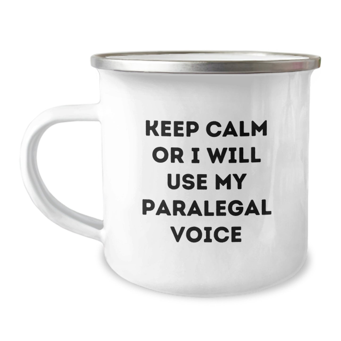 Funny Christmas Paralegal Gifts for Friends, Keep Calm Or I Will Use My Paralegal Voice Cute Paralegal Office Mugs for Christmas, Stainless Steel Camping Mugs Paralegal Humor - Image 1