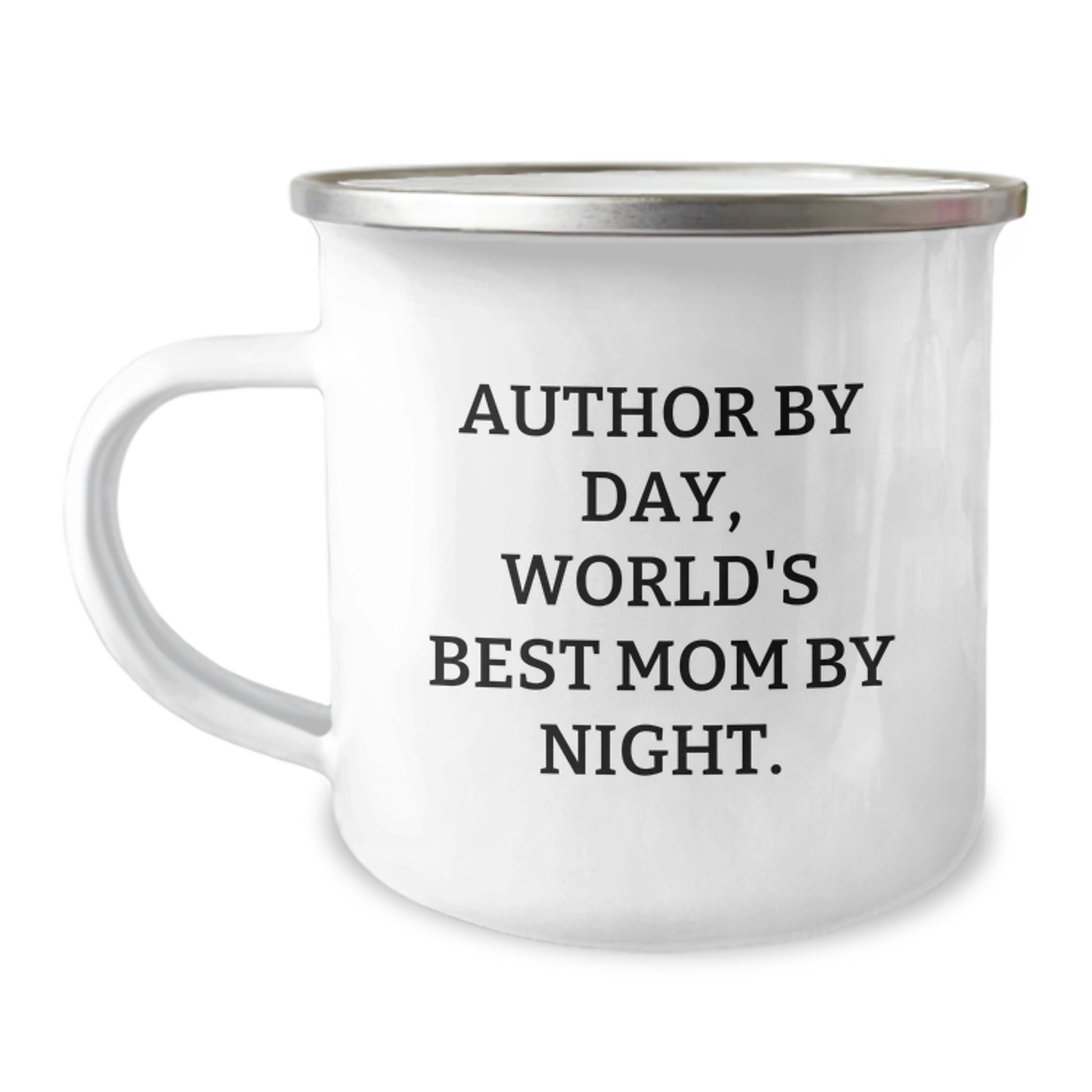 Funny Author Gifts from Friends for Author - Birthday Unique Camping Mug 'Author By Day, World's Best Mom By Night.' - Image 1