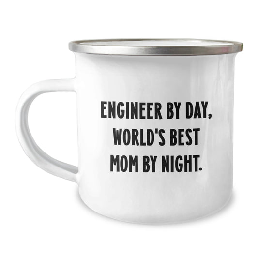 Funny Engineer Gifts from Mom to Daughter - Engineer By Day, World's Best Mom By Night., Christmas Unique Camping Mug for Engineers - Image 1