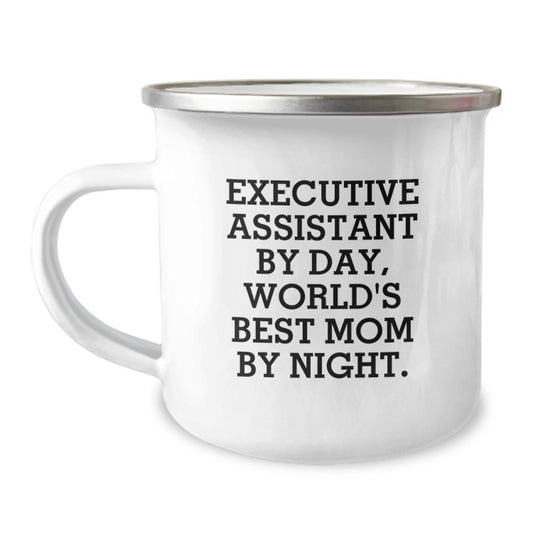 Funny Executive Assistant Christmas Unique Gifts, Gifts from Mom, Fun Camping Mug for Executive Assistant, Executive Assistant By Day, World's Best Mom By Night. - Image 1