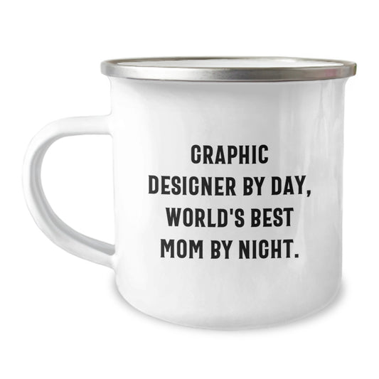 Gifts from Family for Graphic Designer, Funny Quote, Camping Mug for Birthday Unique Gifts - Image 1