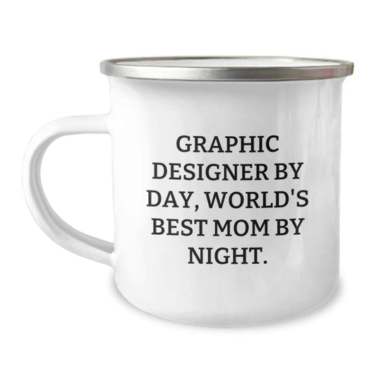 Funny Graphic Designer Camping Mug Gifts from Mom, Birthday Unique Gifts for Graphic Designers, Camping Mug for Friends - Image 1
