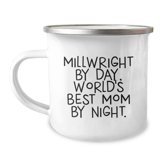 Funny Millwright Gifts for Birthday Unique Presents from Mom to Millwright Dad Camping Mug - Image 1